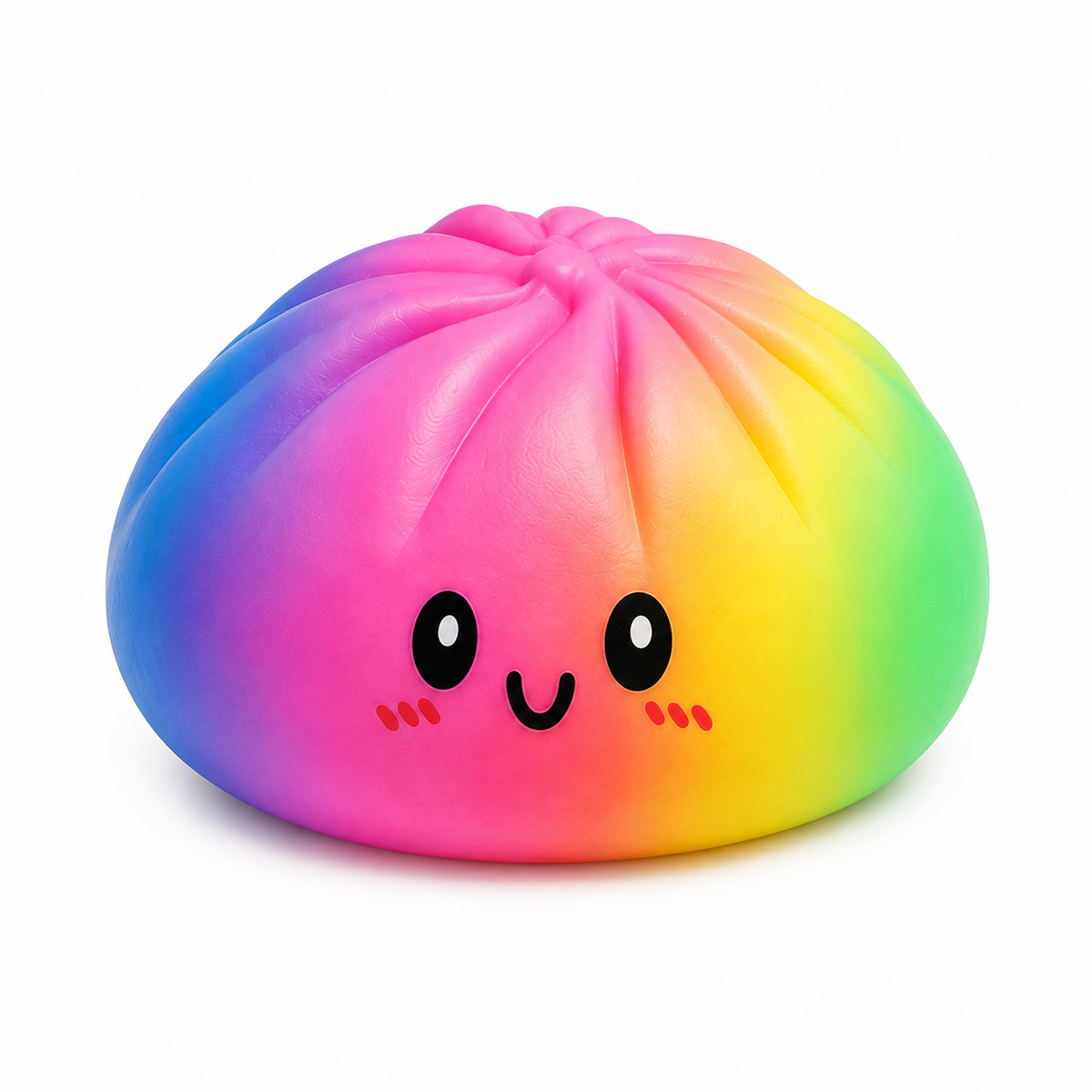 XL Dumpling Squishy - Rainbow on white background