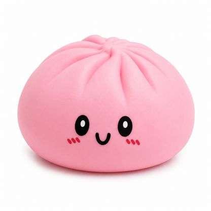XL Dumpling Squishy - Pink on white background