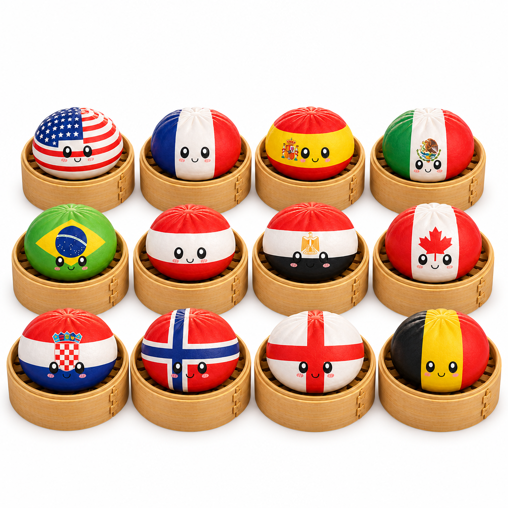 Flag Dumpling Squishy Mystery Box - product on white background